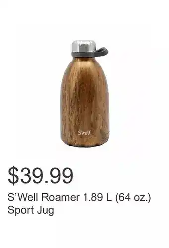 Costco S’well roamer 1.89 l (64 oz.) sport jug offer