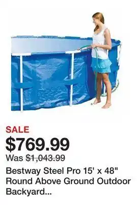 Wayfair Bestway steel pro 15' x 48 round above ground outdoor backyard swimming pool offer