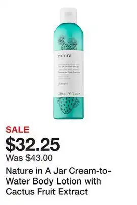 Sephora Nature in a jar cream-to-water body lotion with cactus fruit extract offer