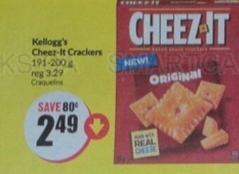 FreshCo Kellogg's Cheez-It Crackers 191-200 g offer
