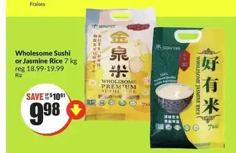 FreshCo Wholesome Sushi or Jasmine Rice 7 kg offer
