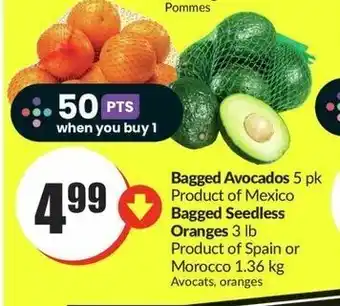 FreshCo Bagged Avocados 5 pk / Bagged Seedless Oranges 3 lwhen you buy 1 offer
