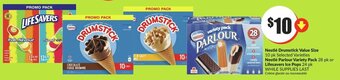FreshCo Nestlé Drumstick Value Size 10 pk , Nestlé Parlour Variety Pack 28 pk or Lifesavers Ice Pops 24 pk offer
