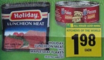 Food Basics HOLIDAY LUNCHEON MEAT, MAPLE LEAF FLAKES offer