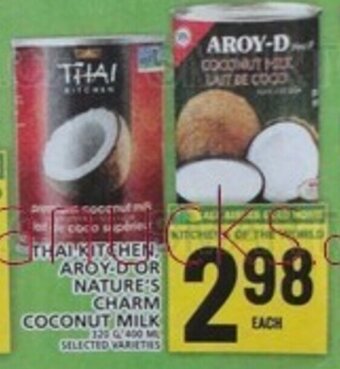 Food Basics THAI KITCHEN AROY-D'OR NATURE'S CHARM COCONUT MILK offer