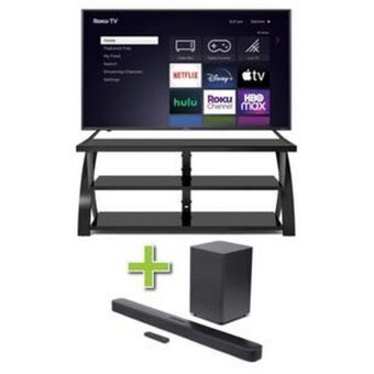 Aaron's 55 element tv w/ soundbar & tv stand offer