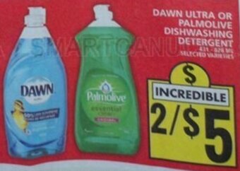 Food Basics DAWN ULTRA OR PALMOLIVE DISHWASHING Detergent offer
