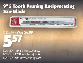 Home Hardware 9 5 tooth pruning reciprocating saw blade | 12 5t | 9 3t | 12 3t offer