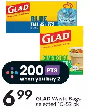 Sobeys Glad waste bags offer