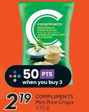 Sobeys Compliments mini rice crisps offer