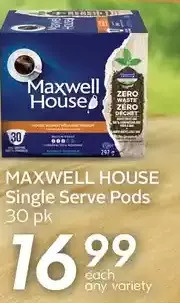 Sobeys Maxwell house single serve pods offer