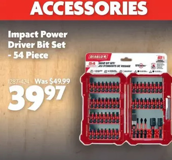 Home Hardware Impact power driver bit set - 54 piece offer