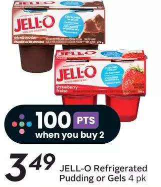 Sobeys Jell-o refrigerated pudding or gels offer