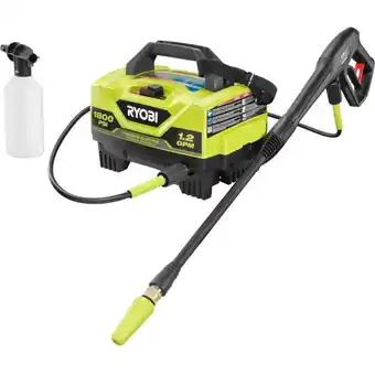 Home Depot Ryobi 1800 psi, 1.2 gpm compact electric pressure washer offer