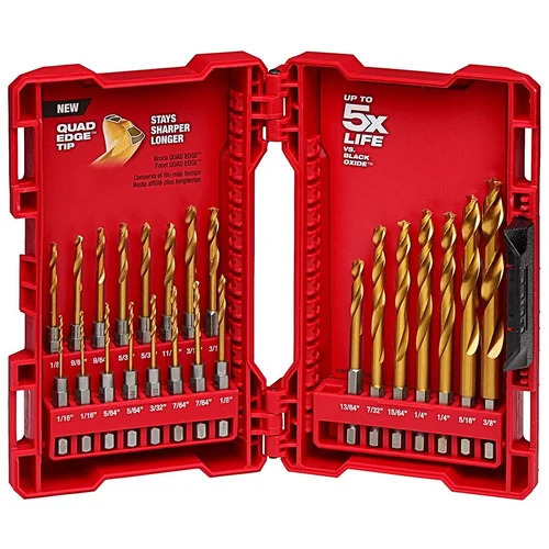 Home Depot 23-piece milwaukee shockwave red helix titanium drill bit set offer