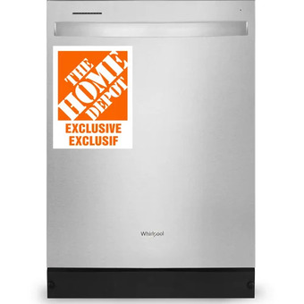 Home Depot Whirlpool 55 dba quiet dishwasher with boost cycle offer