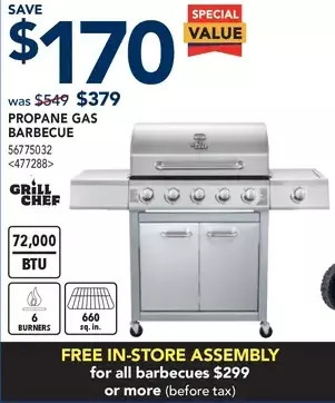 RONA Grill chef propane gas barbecue offer