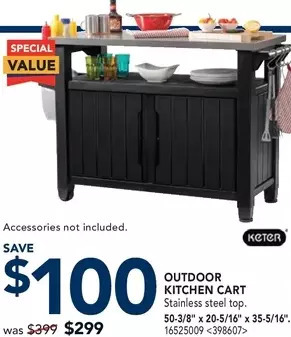 RONA Keter outdoor kitchen cart offer