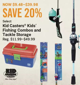 Bass Pro Kid casters kids' fishing combos and tackle storage offer