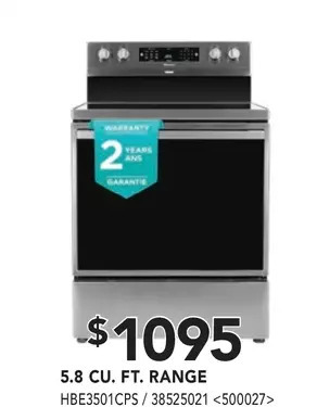 RONA 5.8 cu. ft. range offer