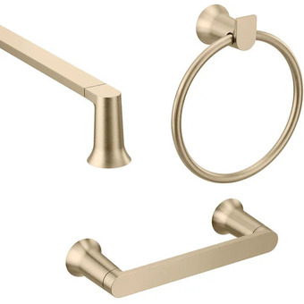 Home Depot Moen 3-piece genta bath accessory kit in bronzed gold offer