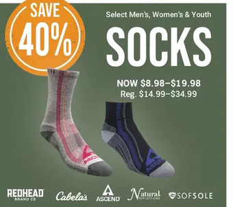 Bass Pro Men's, women's & youth socks offer