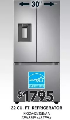 RONA Samsung 22 cu. ft. refrigerator offer