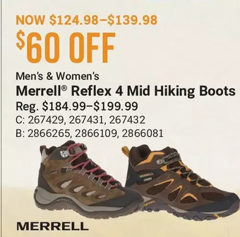 Bass Pro Men's & women's merrell reflex 4 mid hiking boots offer