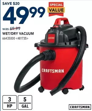 RONA Craftsman wet/dry vacuum offer