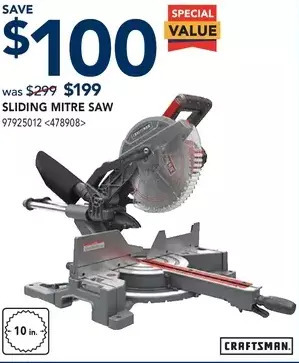 RONA Craftsman sliding mitre saw offer