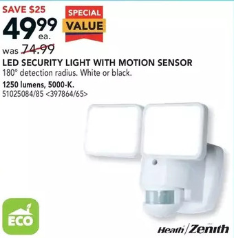 Lowe's Heath/zenith led security light with motion sensor offer