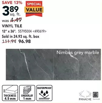 RONA Panache vinyl tile offer