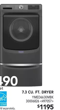Lowe's 7.3 cu. ft. dryer offer
