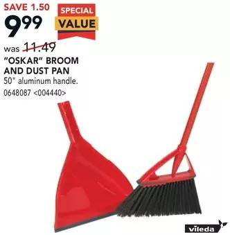 Lowe's Vileda oskar broom and dust pan offer