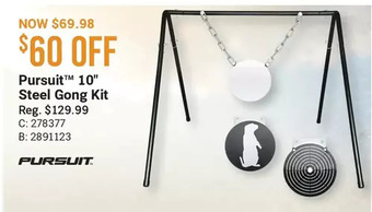Cabela's Pursuit 10 steel gong kit offer