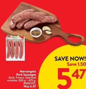 Walmart Marcangelo pork sausages offer