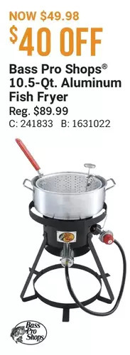 Cabela's Bass pro shops 10.5-qt. aluminum fish fryer offer