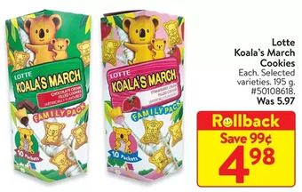 Walmart Lotte koala's march cookies offer