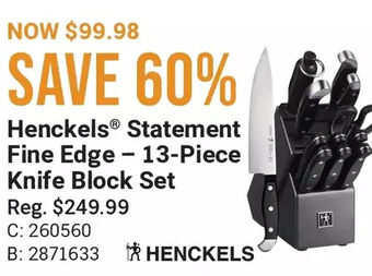 Cabela's Henckels statement fine edge - 13-piece knife block set offer