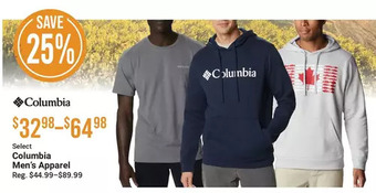Cabela's Columbia men's apparel offer