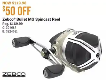 Cabela's Zebco bullet mg spincast reel offer