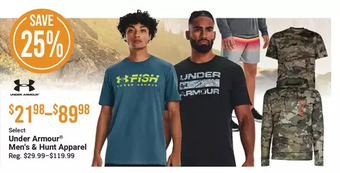 Cabela's Under armour men's & hunt apparel offer