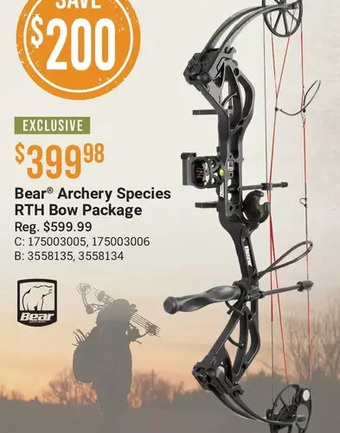 Cabela's Bear archery species rth bow package offer