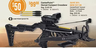Cabela's Centerpoint hornet compact crossbow offer
