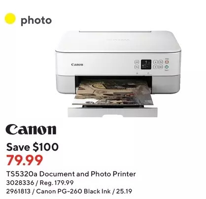 Staples Canon ts5320a document and photo printer offer