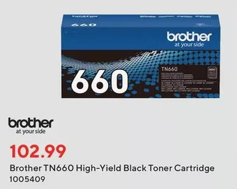Staples Brother tn660 high-yield black toner cartridge offer