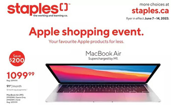 Staples Macbook air (m1) offer