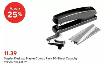 Staples Staples desktop stapler combo pack 20-sheet capacity offer