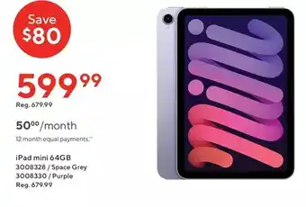 Staples Ipad mini 64gb offer