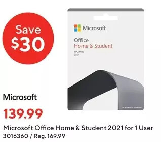Staples Microsoft office home & student 2021 for 1 user offer